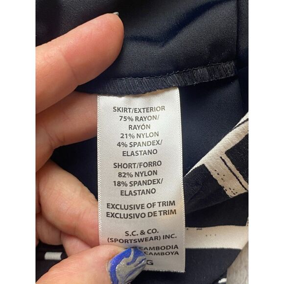 S.C.& CO Skort Womens Large (36x27) Black White Rayon Nylon Spandex Golf Skirt - Picture 7 of 12